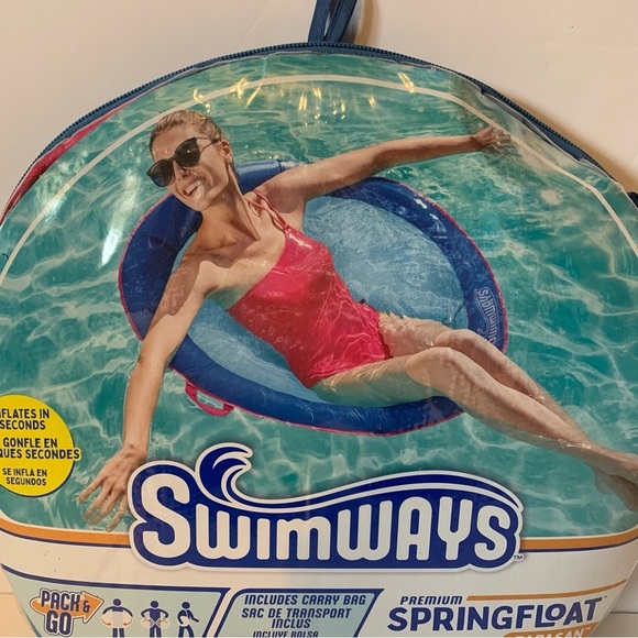 NIP. SWIMWAYS Blue Spring Float Papasan - Picture 3 of 5